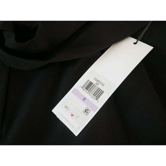 Calvin Klein Women's Tie Waist Mid Rise Pants Black 6 - Picture 8 of 12